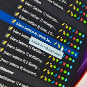 Screenshot der Vorlagen, die in themore vorhanden sind